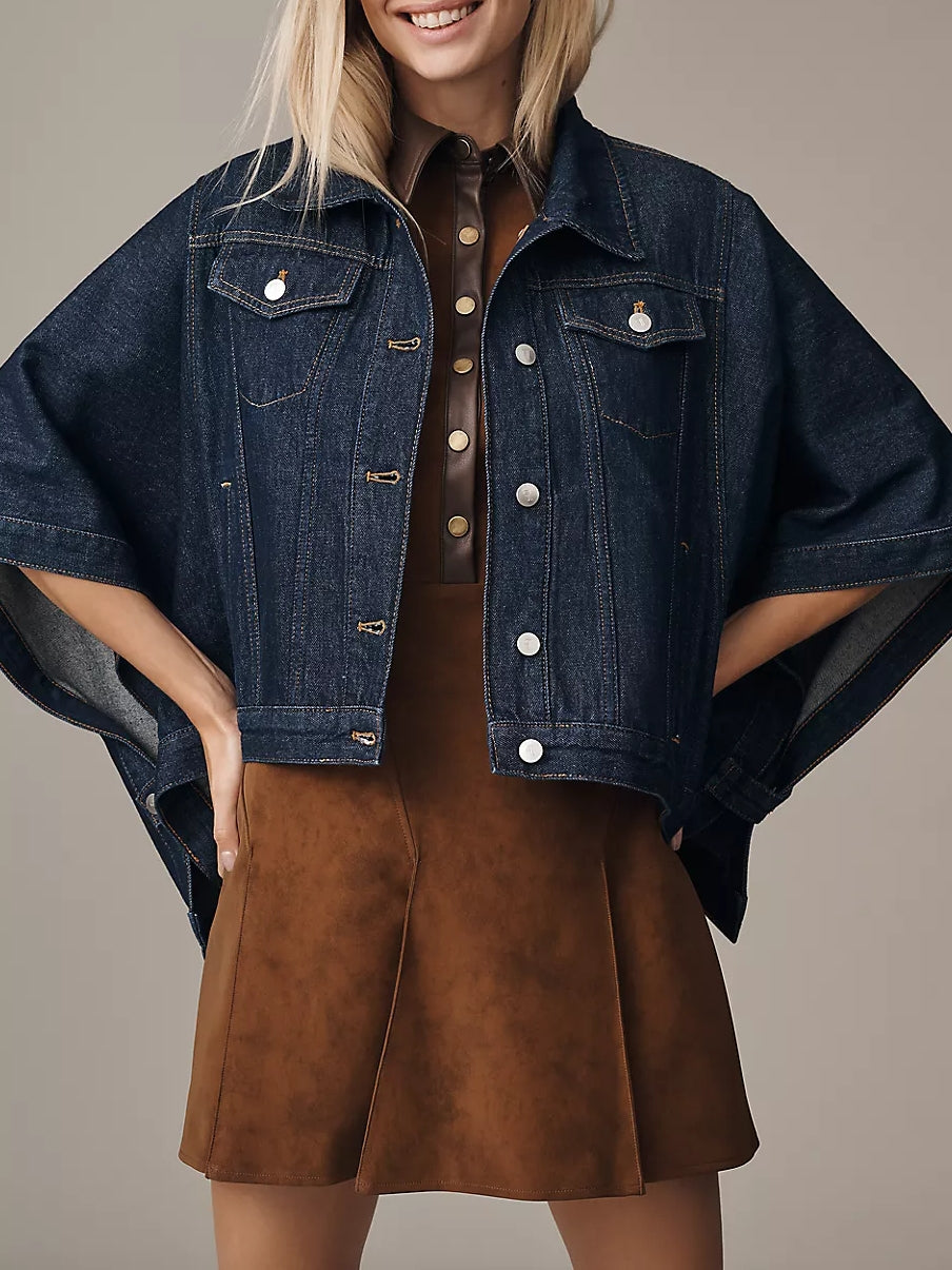 The Weston Cape Denim Boyfriend Jacket