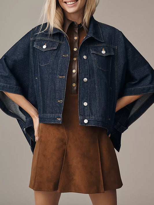 The Weston Cape Denim Boyfriend Jacket