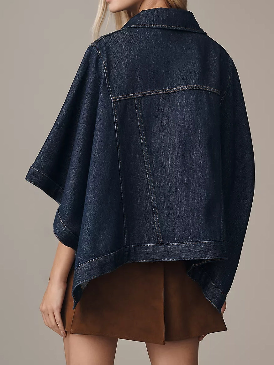 The Weston Cape Denim Boyfriend Jacket