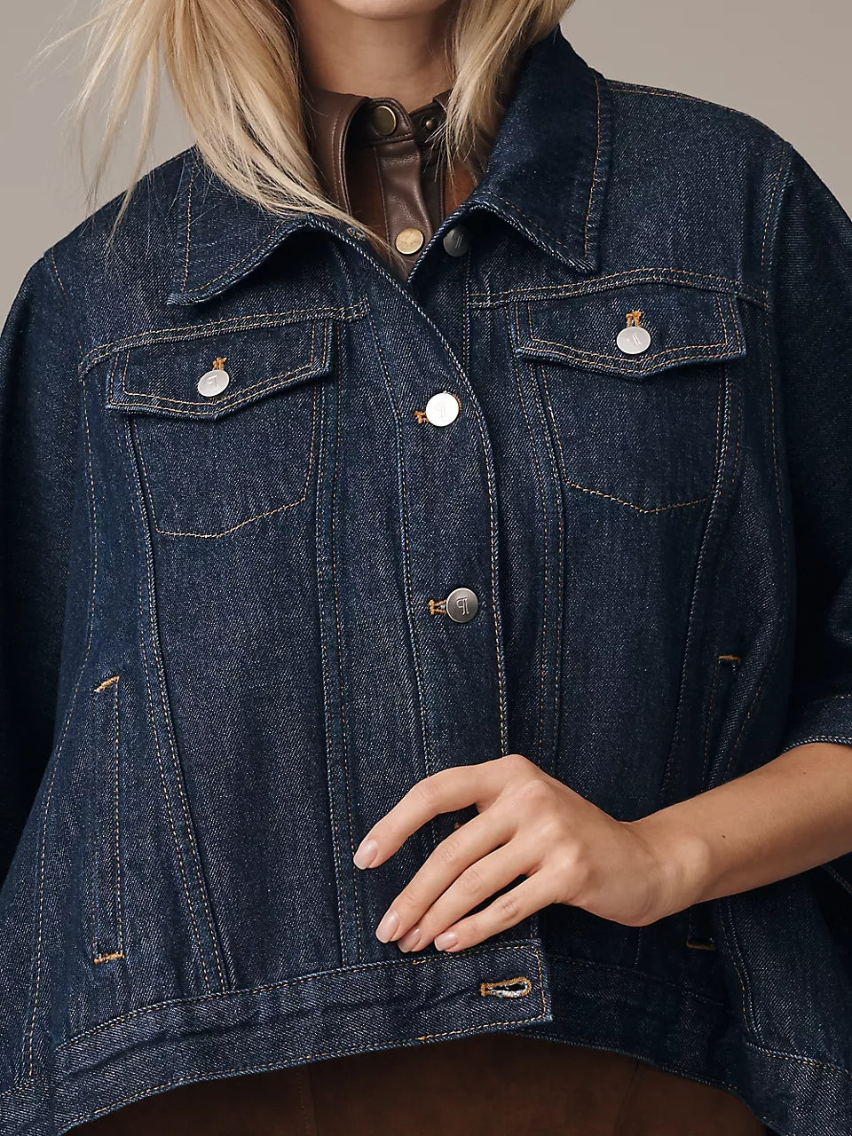 The Weston Cape Denim Boyfriend Jacket