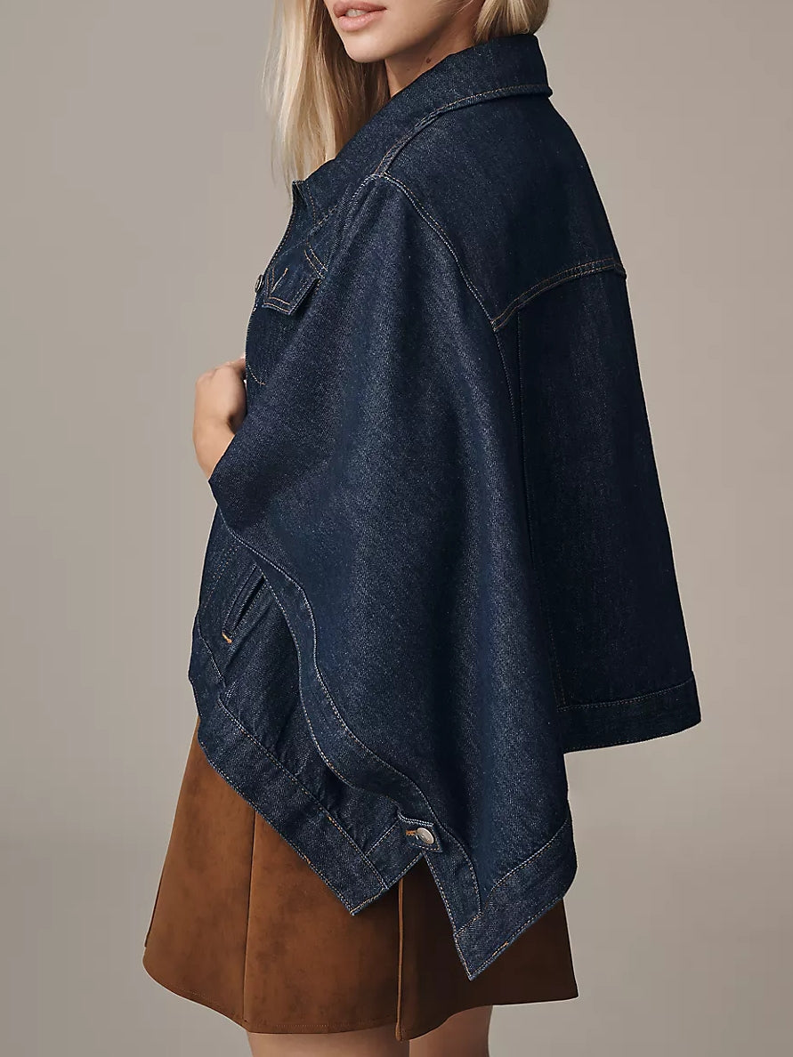 The Weston Cape Denim Boyfriend Jacket