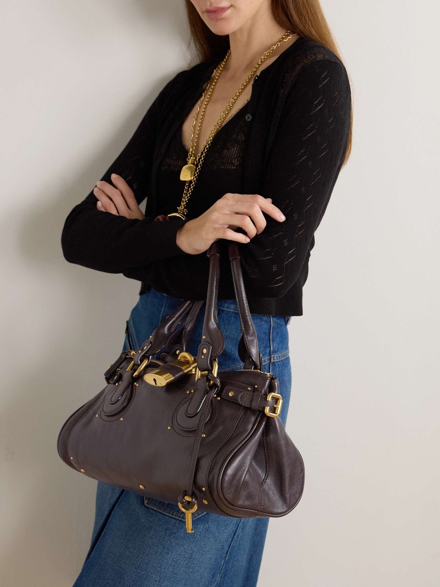 Embellished Leather Tote