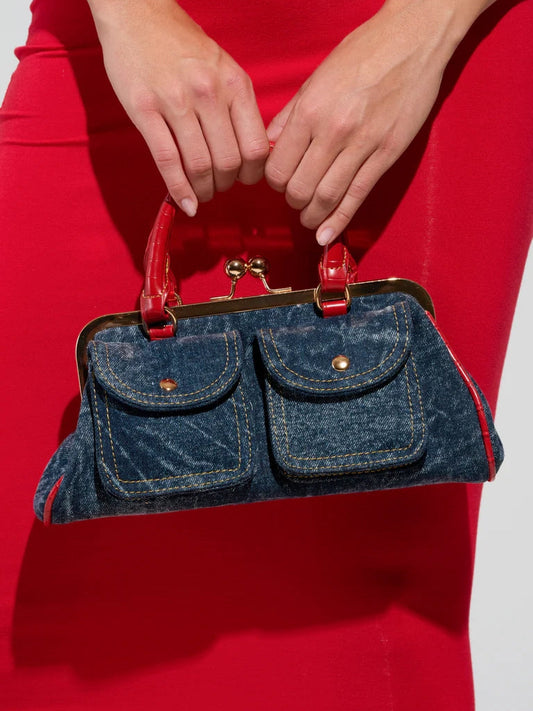 On The Flight Coin Purse Denim Tote