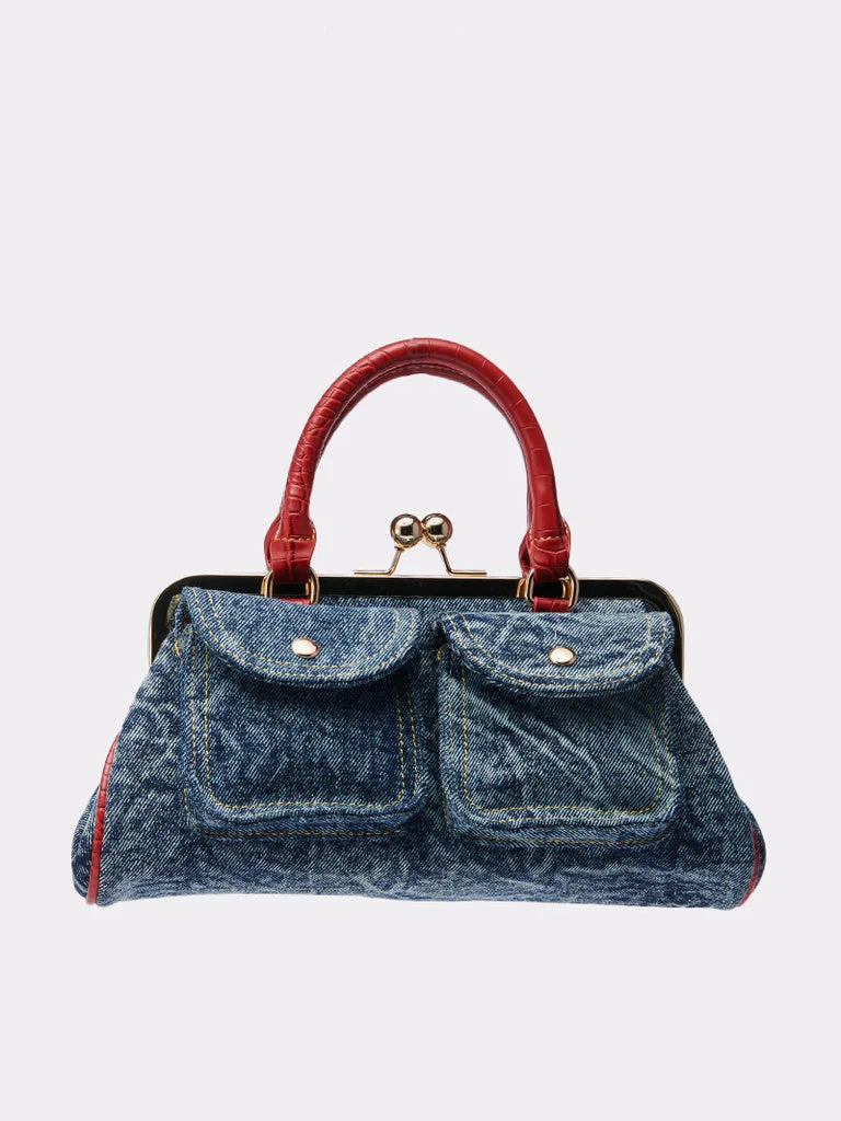 On The Flight Coin Purse Denim Tote