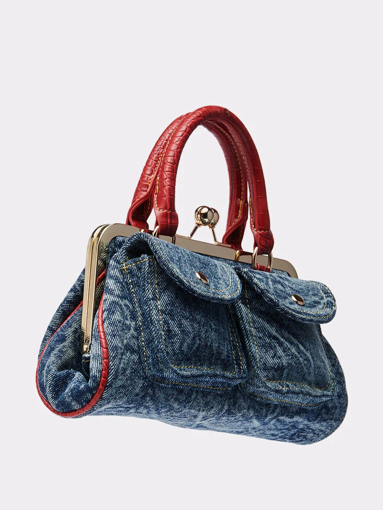 On The Flight Coin Purse Denim Tote