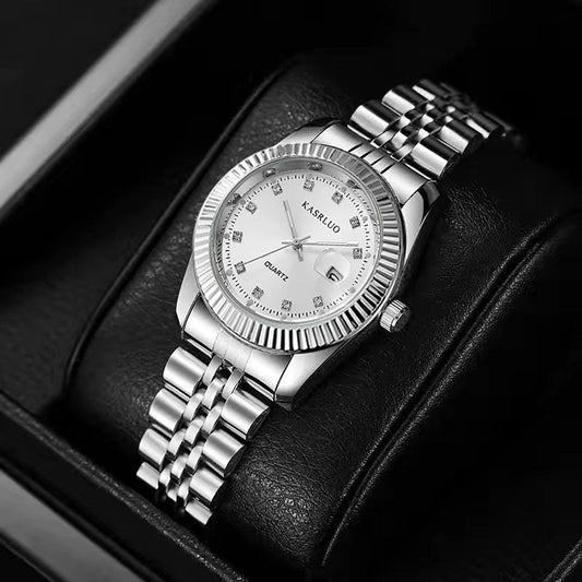 Silver Diamond Dial Two Tone Jubilee Bracelet Watch