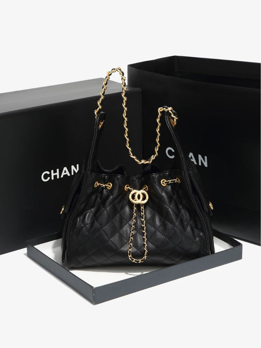 CC 25 Small Handbag Grained Calfskin & Gold-Tone Metal Bag