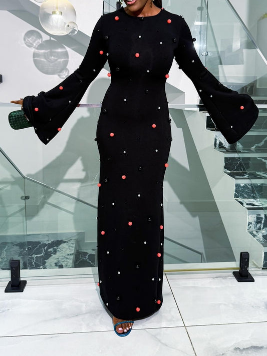 Round Neck Black Dress