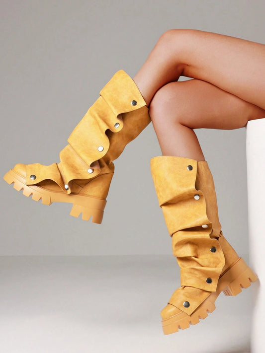 Women Fold Over Boots