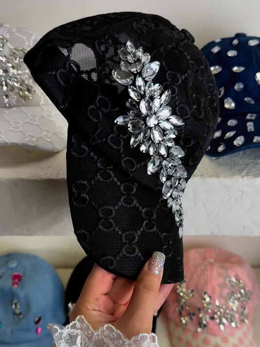 Mesh Rhinestone Sparkle Cap
