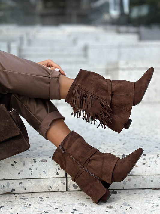 Suede Fringed Boots