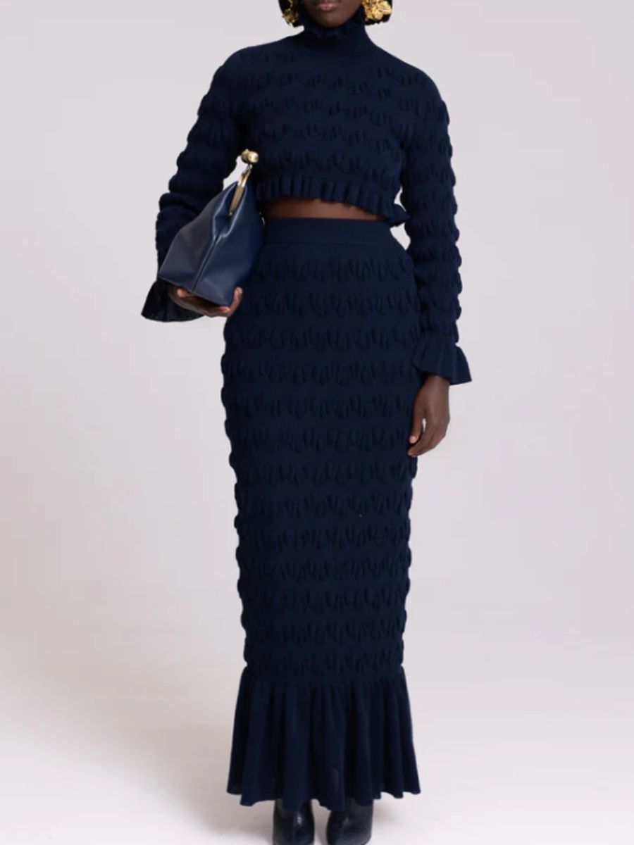 Fine Knitted Skirt Suit