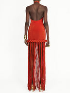 Hanged Neck Tassel Dress