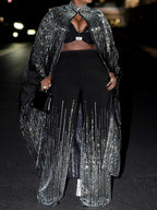Sequined Sparkle Shine Blouse & Rhinestones Pants