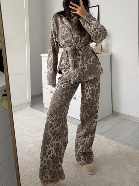 Leopard-print Pants Suit