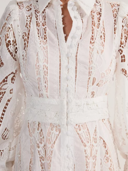 Hollow White Dress