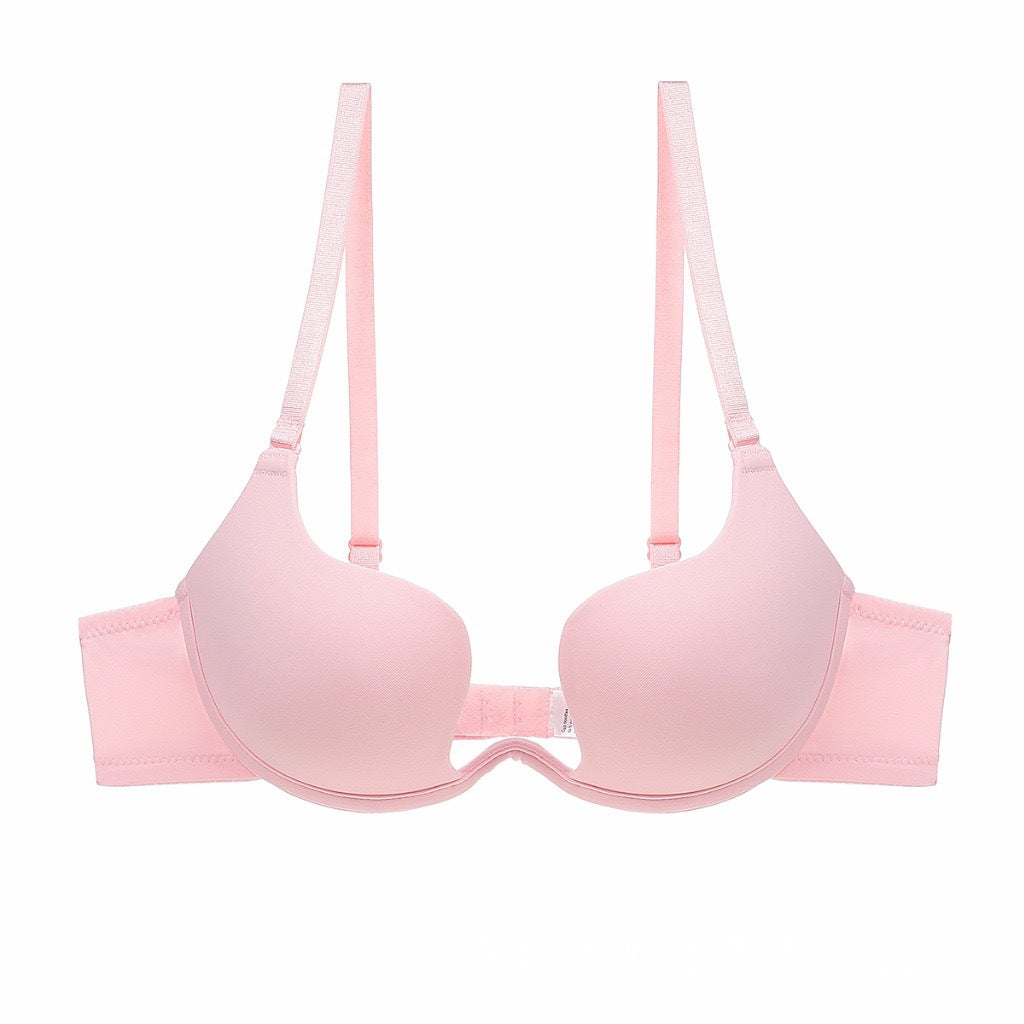 Women's Deep U Multi-Way Push Up Convertible Low Cut Plunge Bra