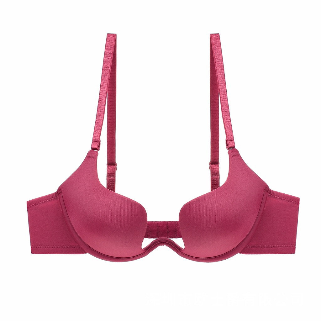 Women's Deep U Multi-Way Push Up Convertible Low Cut Plunge Bra