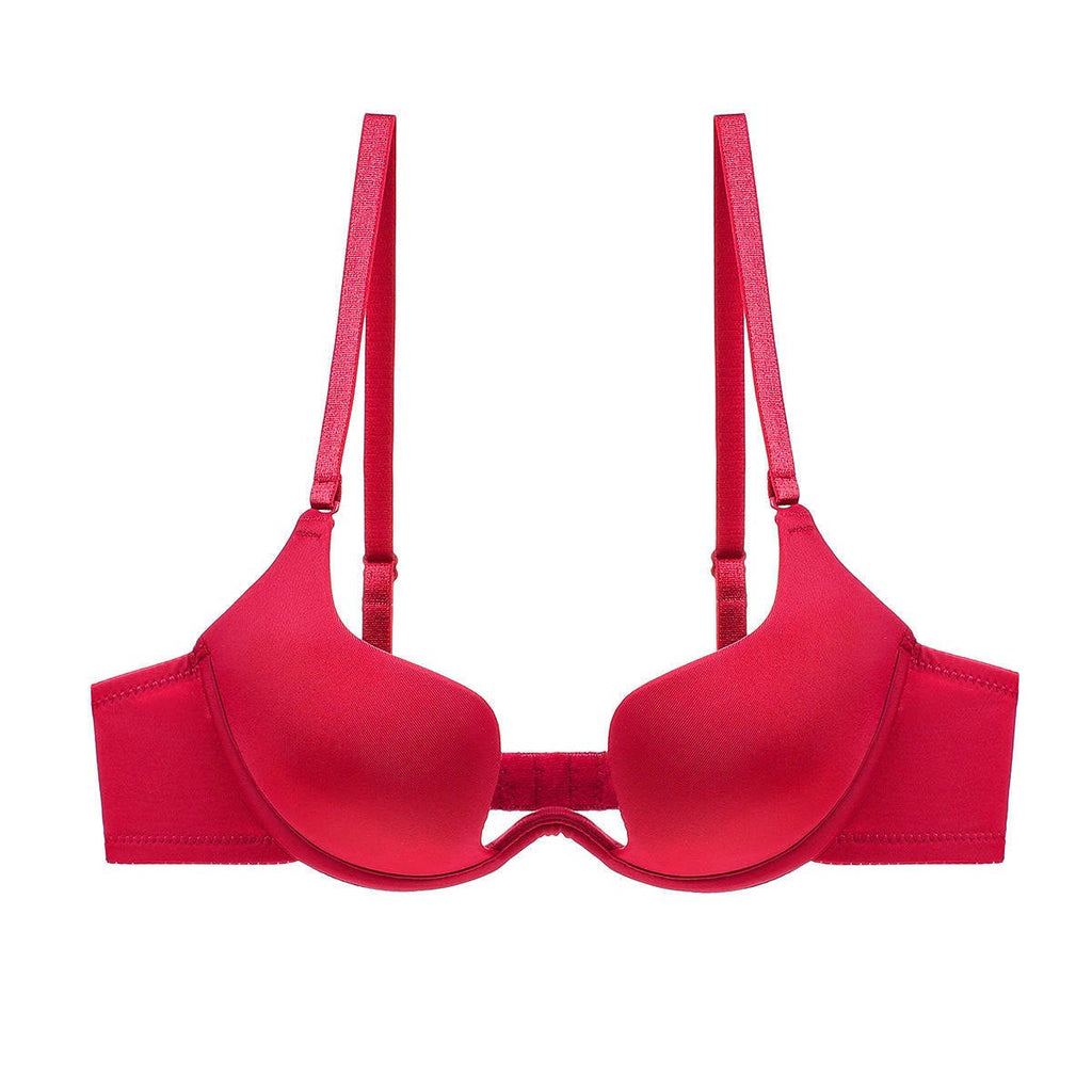 Women's Deep U Multi-Way Push Up Convertible Low Cut Plunge Bra
