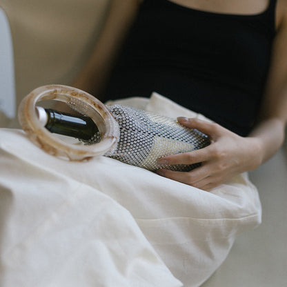 Woven Bag Crystal Bottle Tote