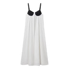 Fashion Back Bow Patchwork Sling Dress