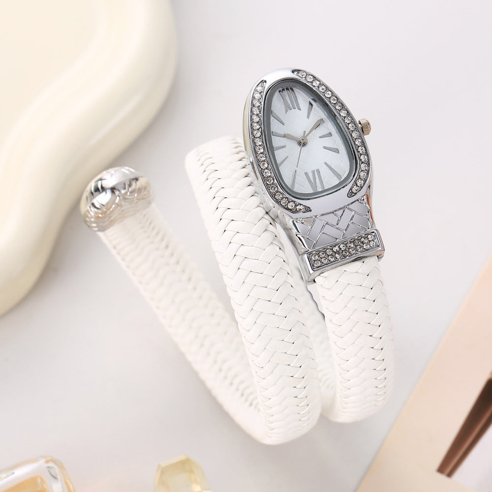 Diamond Stretch Wrap Snake Watch