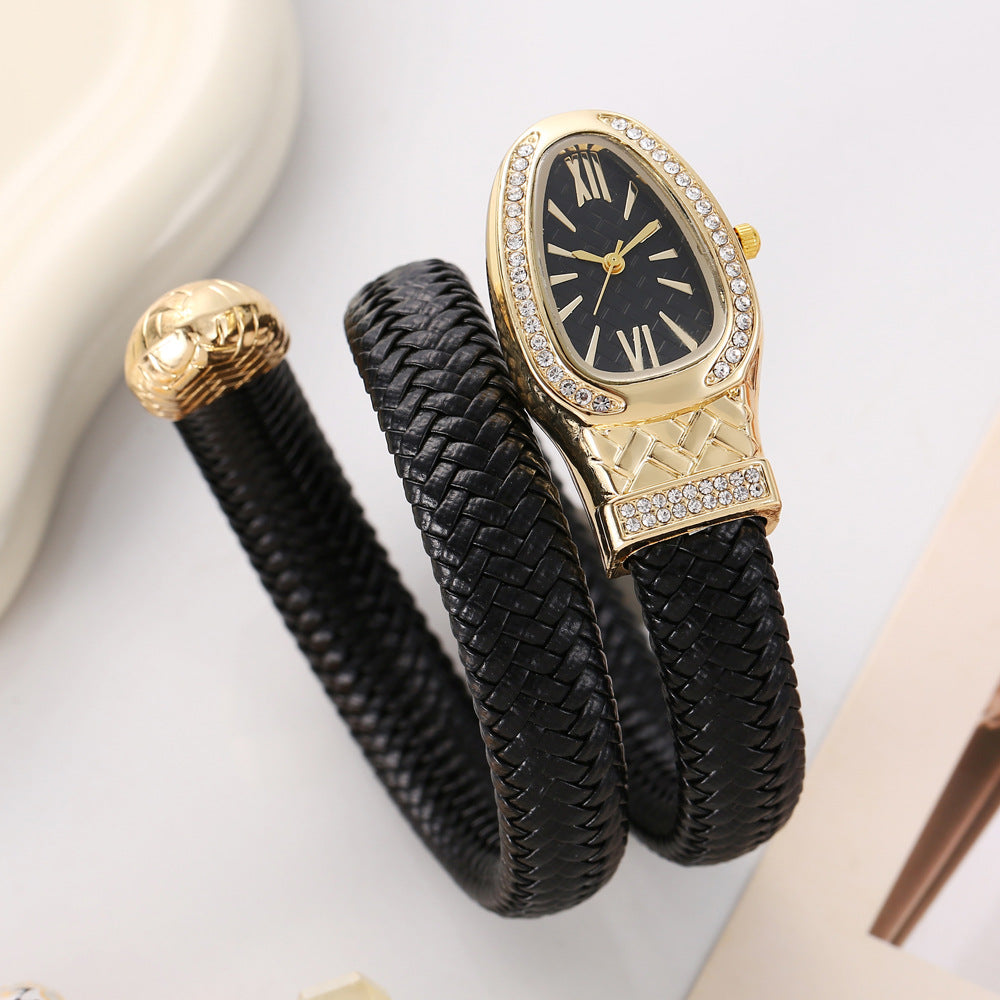 Diamond Stretch Wrap Snake Watch