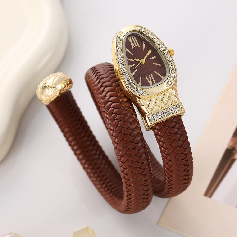 Diamond Stretch Wrap Snake Watch