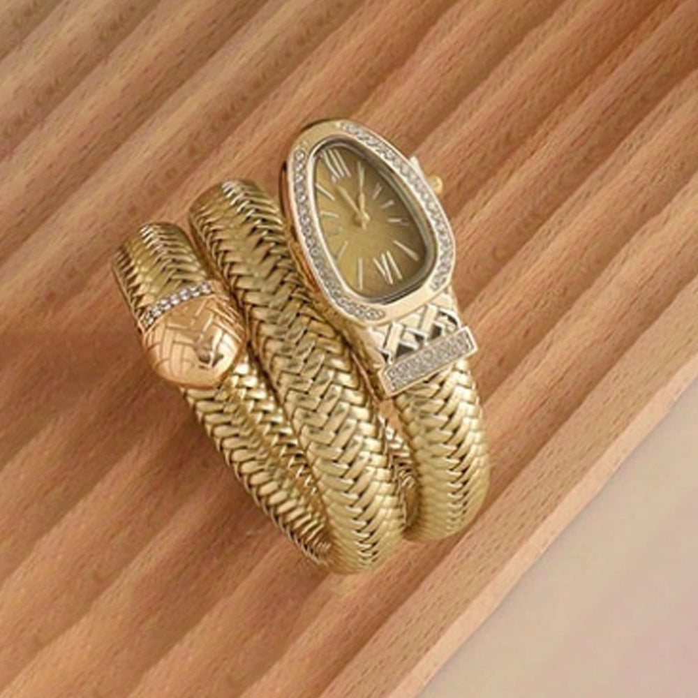 Diamond Stretch Wrap Snake Watch