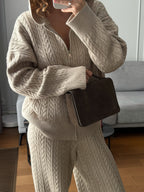 Twist Knitted Casual Two-piece Set