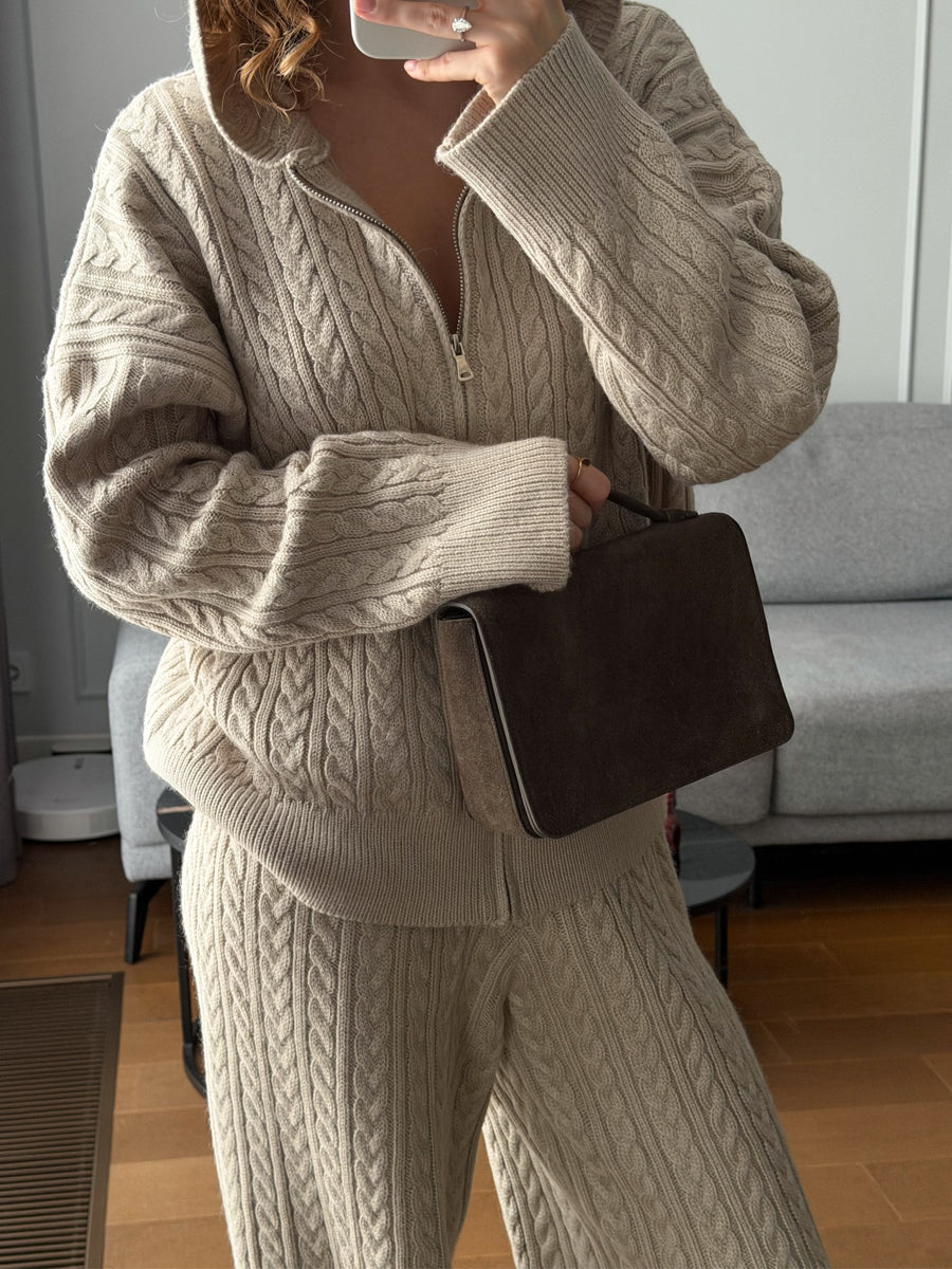 Twist Knitted Casual Two-piece Set