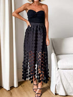Hollow Out Fringe Hem Two Pieces Dress