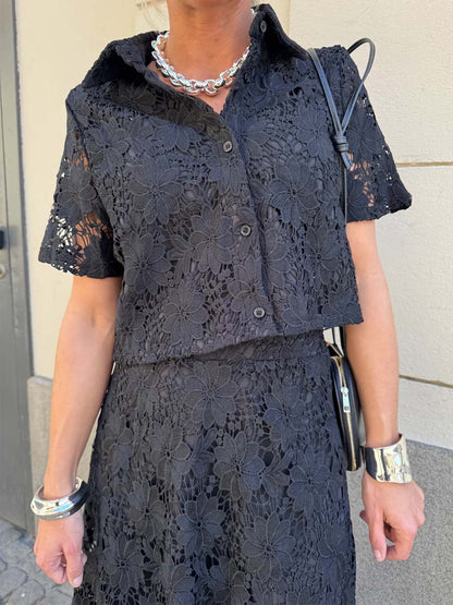 Elegant Lace Two Pieces Dress