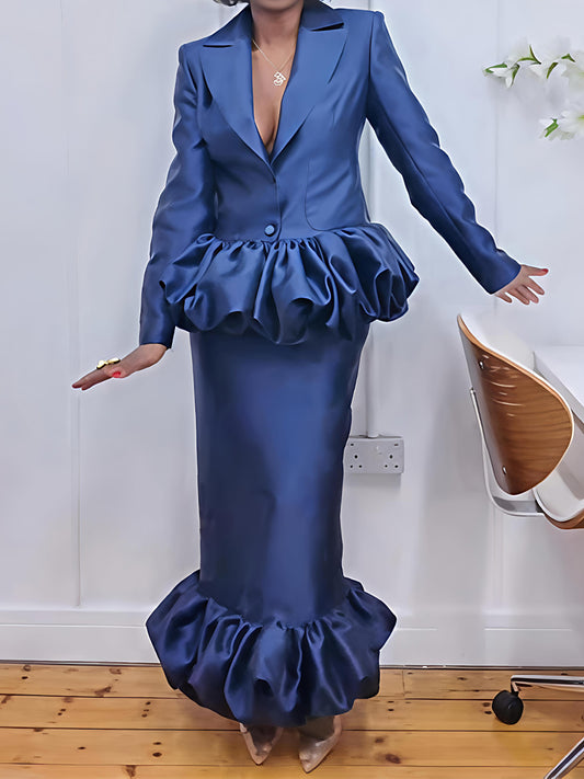 Elegant Balloon Hem Two Pieces Dress