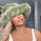 Faux Fox Fur Plush Fisherman Hat