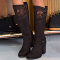 Vintage Embroidered Point-Toe Tall Boots