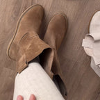 Comfortable Flat Frosted Leather Boots