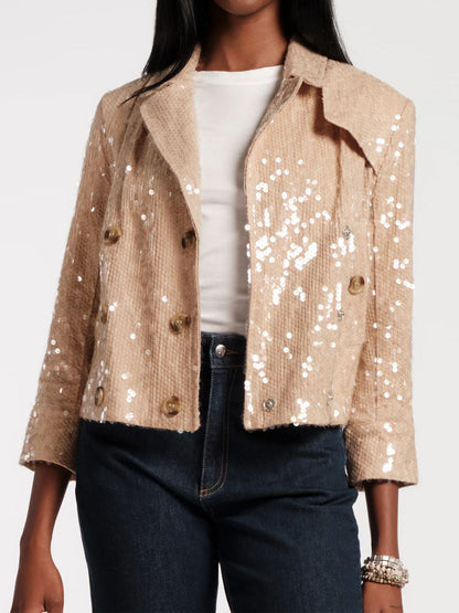 Fashion Double-breasted Sequin Jacket