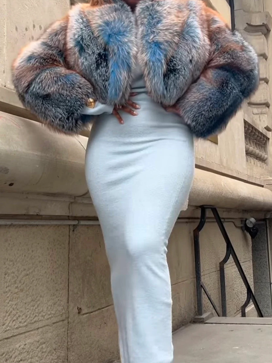 Fashion Faux Fur Cropped Coat