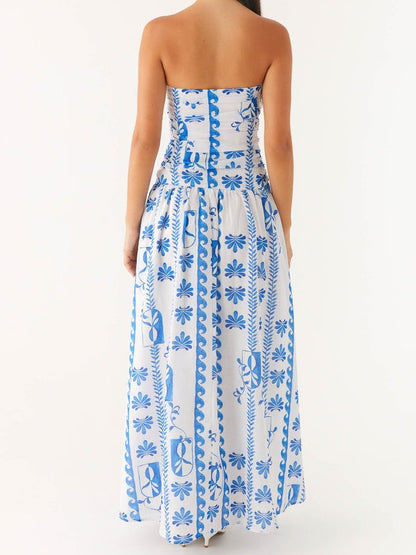 Floral Wave Maxi Dress