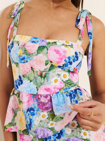 Floral Peplum Maxi Dress