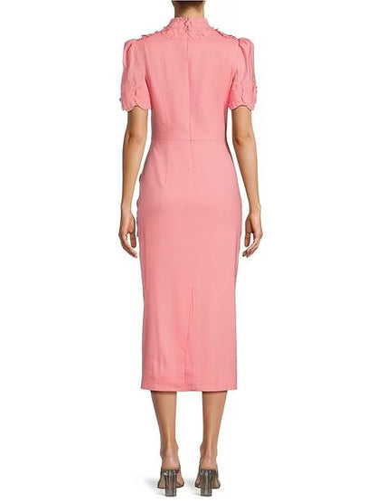 Short Sleeve Mock Neck Midi Dress