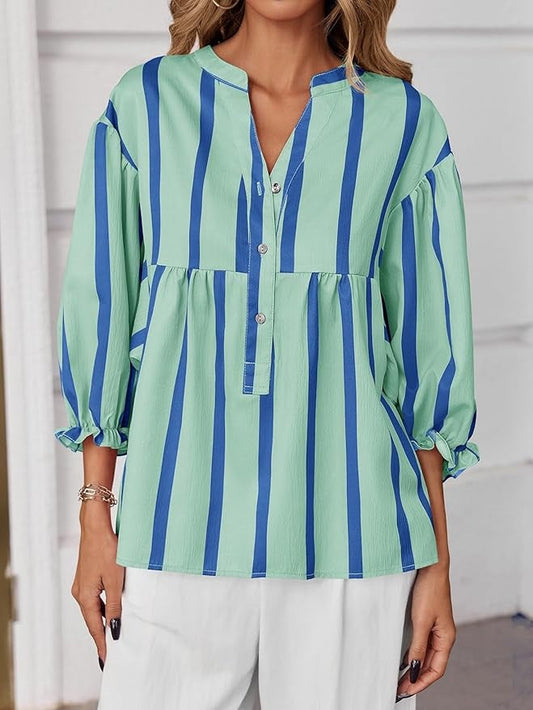 Womens Puff Sleeve Babydoll Tops