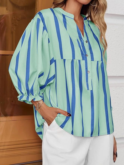 Womens Puff Sleeve Babydoll Tops