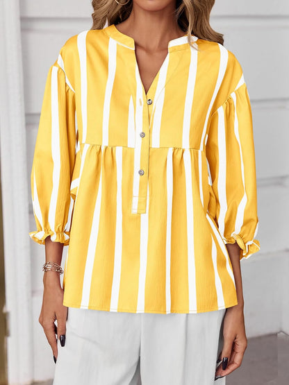 Womens Puff Sleeve Babydoll Tops