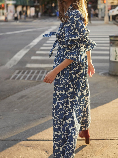 Vintage Blue Print Dress