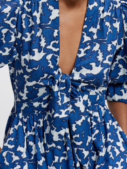 Vintage Blue Print Dress