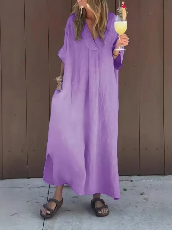 Chic V-Neck Casual Dress For Women