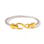 Two Tone Knot Twisted Bangle