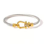 Two Tone Knot Twisted Bangle